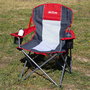 Aktive Silla plegable camping XL con posavasos, rojo y gris