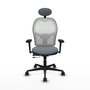 PIQUERAS Y CRESPO Silla de oficina Jorquera con mecanismo Sincro/Traslack, Gris y Blanco