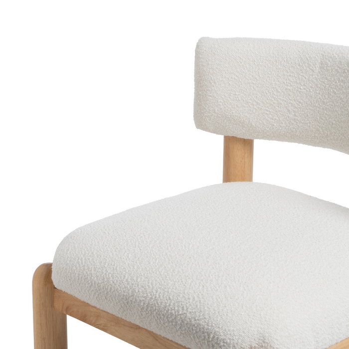 Sillón Blanco-Natural Madera de Caucho 62 X 62 X 71 cm