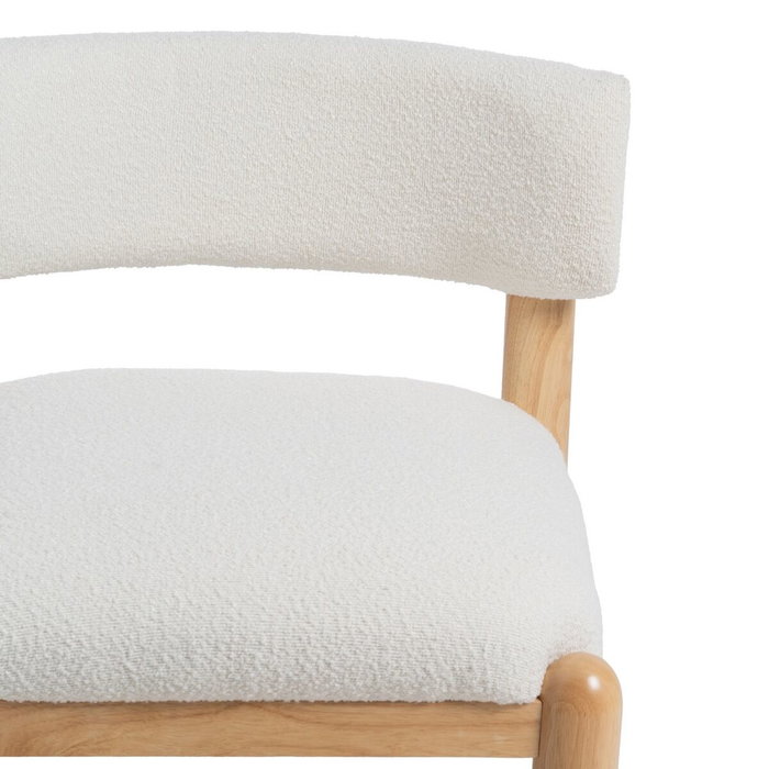 Ixia Sillón Blanco-Natural en Madera de Caucho