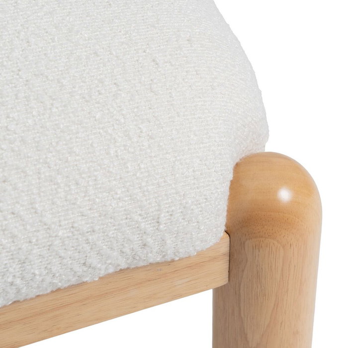 Ixia Sillón Blanco-Natural en Madera de Caucho