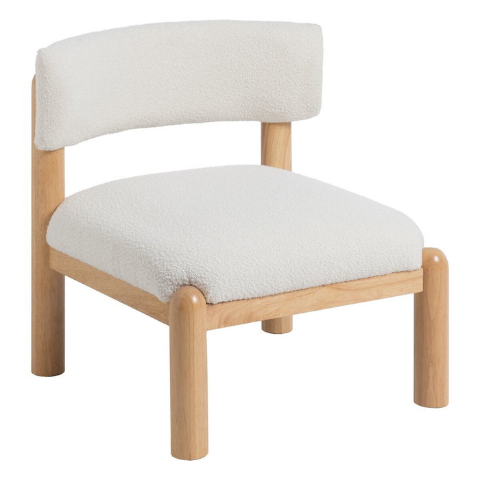 Ixia Sillón Blanco-Natural en Madera de Caucho