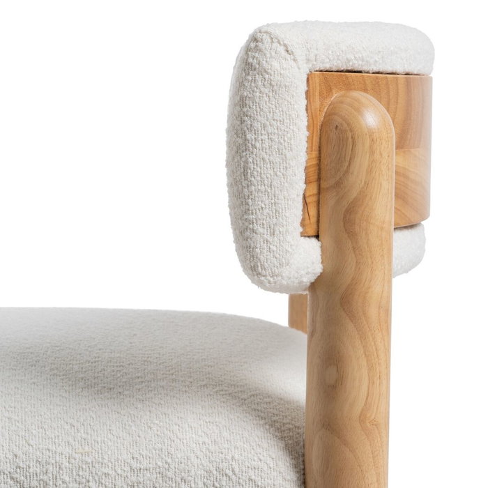 Ixia Sillón Blanco-Natural en Madera de Caucho