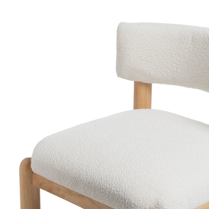 Ixia Sillón Blanco-Natural en Madera de Caucho