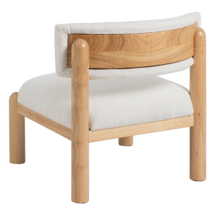 Ixia Sillón Blanco-Natural en Madera de Caucho