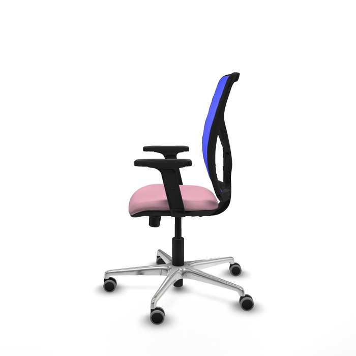 PIQUERAS Y CRESPO Silla de oficina Motilla Rosa/Azul con mecanismo Sincro/Traslack