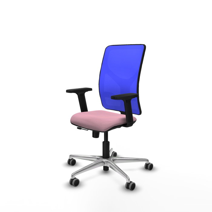 PIQUERAS Y CRESPO Silla de oficina Motilla Rosa/Azul con mecanismo Sincro/Traslack