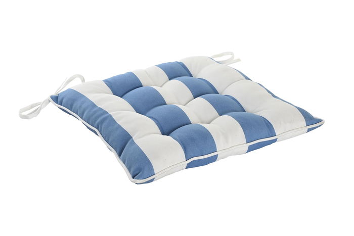DKD Home Decor Cojin Silla Terraza Y Jardin Azul Celeste Blanco 40 x 7 x 40 cm DKD Home Decor Cojin Silla Terraza Y Jardin Azul Celeste Blanco 40 x 7 x 40 cm