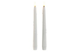 DKD Home Decor Vela Led Navidad Moderna Blanca PVC Set de 2 (6 Unidades) 2 x 23.5 x 2 cm