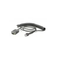 Zebra CBA-R71-C09ZAR Cable RS232 a DB9 (hembra) Enrollado 2.8 m (9ft) Negro - para pin de alimentación 9
