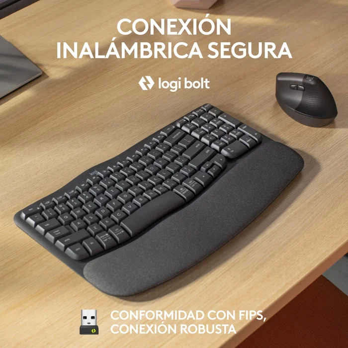 Logitech Wave Keys for Business Teclado Ergonómico Inalámbrico Grafito QWERTY Español
