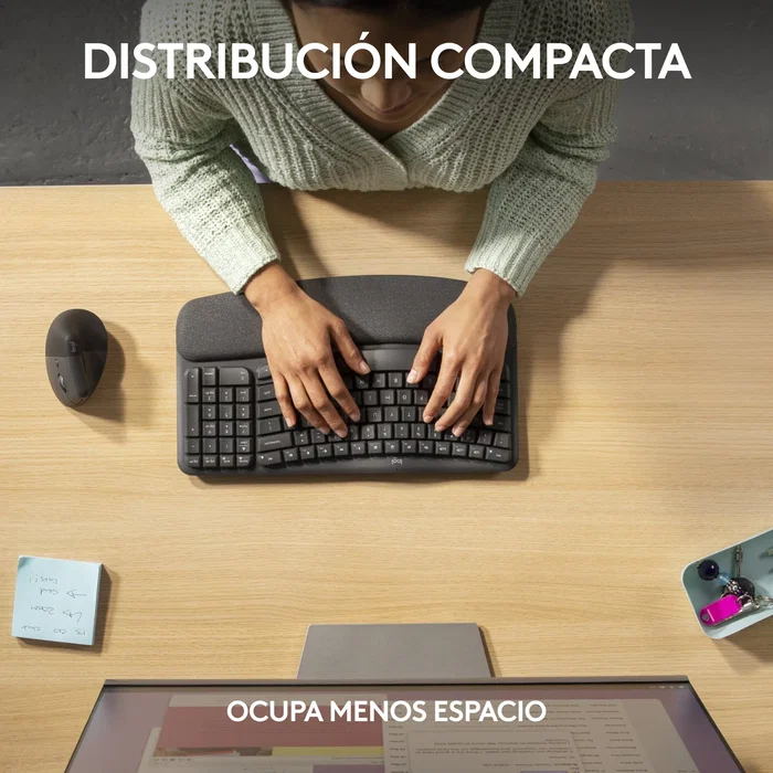 Logitech Wave Keys for Business Teclado Ergonómico Inalámbrico Grafito QWERTY Español
