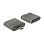 DeLOCK 91498 Lector de Tarjetas USB-C Negro Aluminio Compatible con SDXC/SDHC UHS-II, MicroSD, MMC, Hasta 2 TB, Velocidad Lectura 250 MB/s