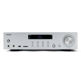 Aiwa AMU-120BT Amplificador Estéreo 120W Bluetooth 5.0 Plateado, con USB/SD, Phono (MM), Mando a Distancia