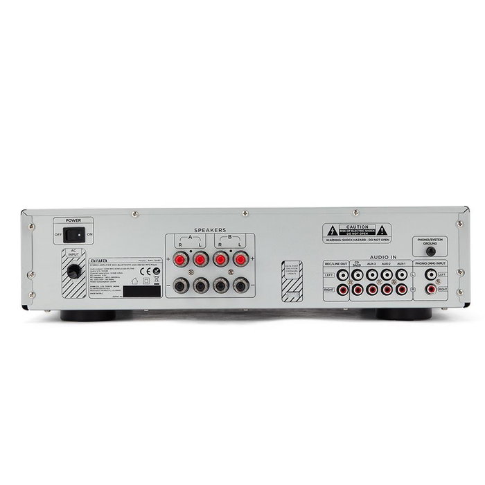Aiwa AMU-120BT Amplificador Estéreo 120W Bluetooth 5.0 Plateado, con USB/SD, Phono (MM), Mando a Distancia Aiwa AMU-120BT Amplificador Estéreo 120W Bluetooth 5.0 Plateado, con USB/SD, Phono (MM), Mando a Distancia