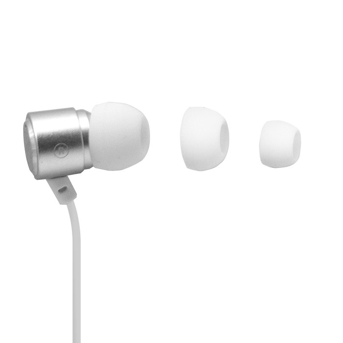 Phoenix Technologies Auriculares In-Ear con Micrófono y Manos Libres, Cable Jack 3.5mm, Blanco
