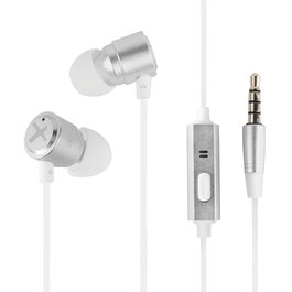 Phoenix Technologies Auriculares In-Ear con Micrófono y Manos Libres, Cable Jack 3.5mm, Blanco