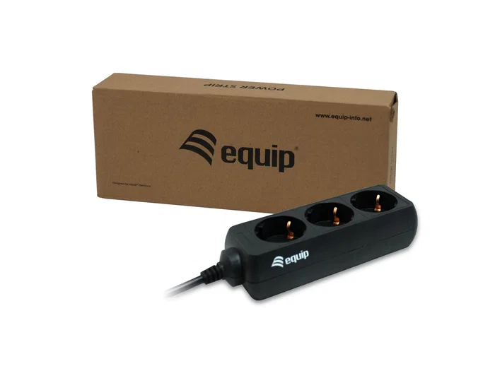Equip 333280 Regleta 3 Tomas Especial para SAI con Conector C14, 1.1m, Negro
