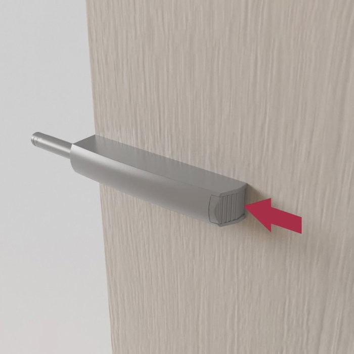 Emuca Lote de 10 cierres de puerta para atornillar en el mueble con regulación Push Lite, longitud 80mm, Amortiguador, Plástico, Gris