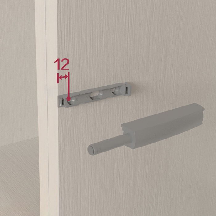 Emuca Lote de 10 cierres de puerta para atornillar en el mueble con regulación Push Lite, longitud 80mm, Amortiguador, Plástico, Gris Emuca Lote de 10 cierres de puerta para atornillar en el mueble con regulación Push Lite, longitud 80mm, Amortiguador, Plástico, Gris