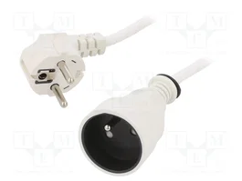 JONEX Prolongador de alimentación H05VV-F 3G1,5mm2 Blanco 1,5m