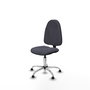 Silla de oficina Algarra con mecanismo Contacto permanente básico tapizada con Tela color Gris oscuro. Equipada con Base cromada, Sin brazosy Topes