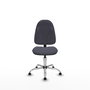 Silla de oficina Algarra con mecanismo Contacto permanente básico tapizada con Tela color Gris oscuro. Equipada con Base cromada, Sin brazosy Topes