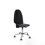 Silla de oficina Algarra con mecanismo Contacto permanente básico tapizada con Tela color Gris oscuro. Equipada con Base cromada, Sin brazosy Topes