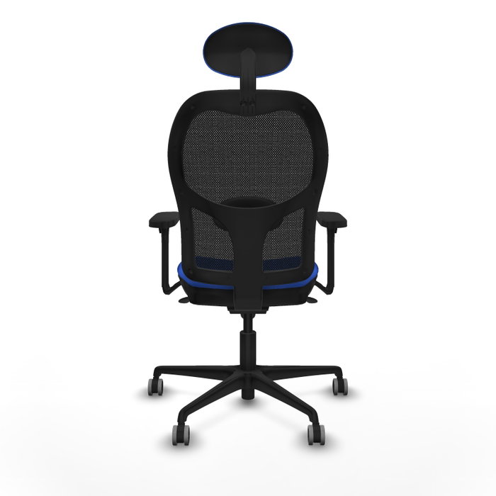 PIQUERAS Y CRESPO Silla de oficina Jorquera con mecanismo Sincro, Tela Azul y Malla Negra