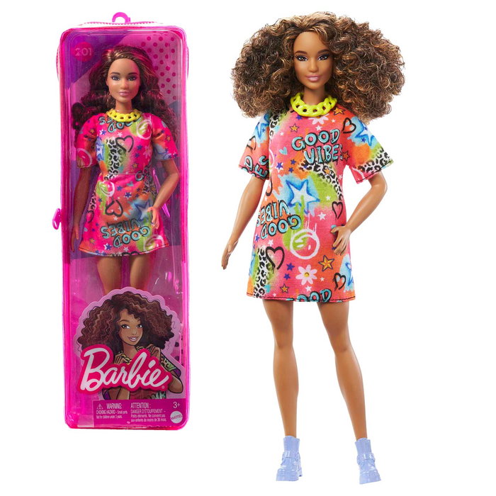 Muñeca Barbie Fashionista Con Pelo Rizado Hjt00 Mattel Muñeca Barbie Fashionista Con Pelo Rizado Hjt00 Mattel