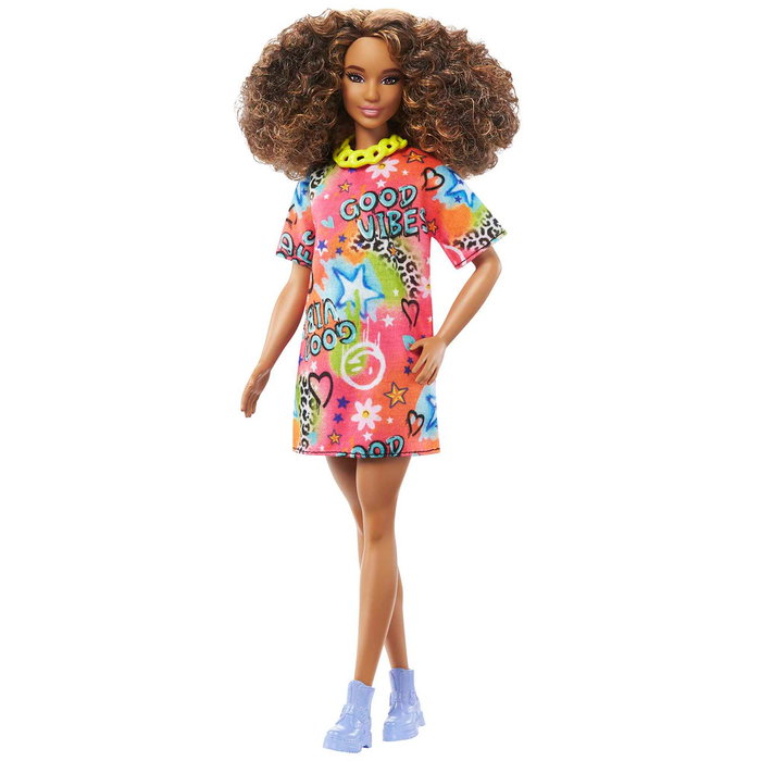 Muñeca Barbie Fashionista Con Pelo Rizado Hjt00 Mattel Muñeca Barbie Fashionista Con Pelo Rizado Hjt00 Mattel