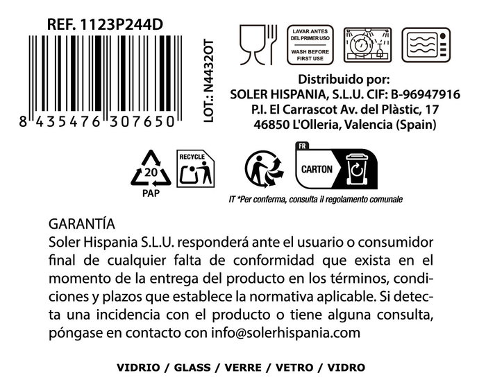 La Mediterranea Vaso Alto Phasai Rio 460ml