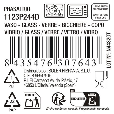 La Mediterranea Vaso Alto Phasai Rio 460ml