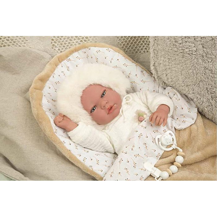 Muñecas Arias Muñeca Reborn Alejandra con Nana, 40 cm, Beige