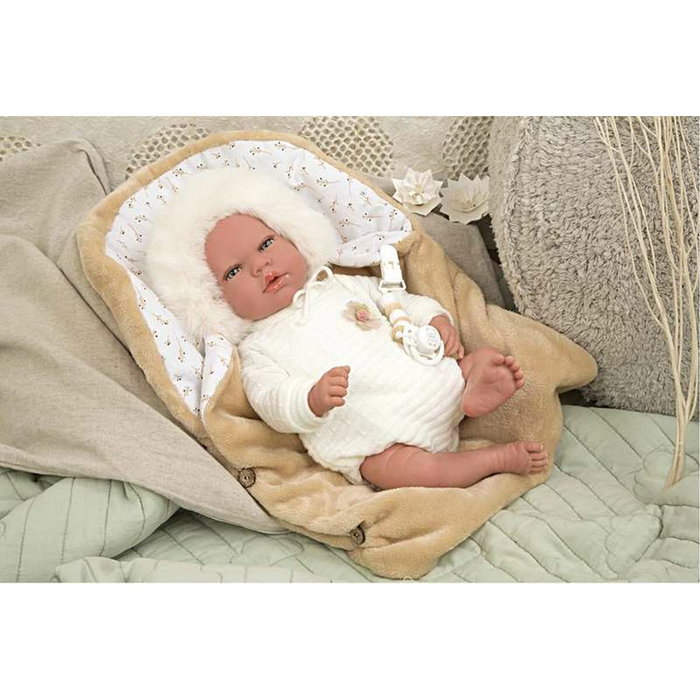 Muñecas Arias Muñeca Reborn Alejandra con Nana, 40 cm, Beige