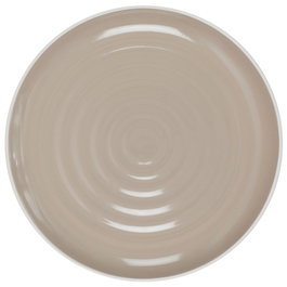 Home Deco Factory Plato Cerámica Bicolor Beige Diámetro 26,5 cm