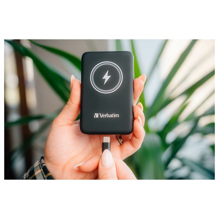Verbatim Charge 'n' Go Power Bank 10000mAh Negro con Carga Inalámbrica Magnética y PD 20W Verbatim Charge 'n' Go Power Bank 10000mAh Negro con Carga Inalámbrica Magnética y PD 20W