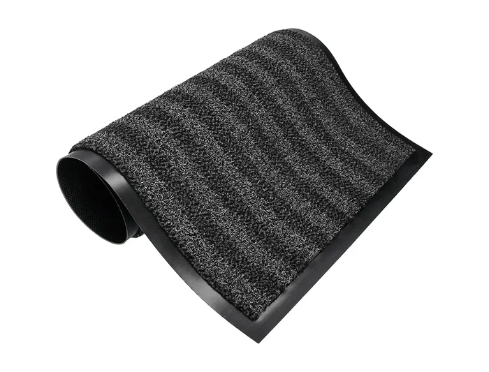 Q-connect Alfombra de Suelo Premium para Interiores Antideslizante, Fibra Polipropileno y Fieltro, Gris, 90x150 cm