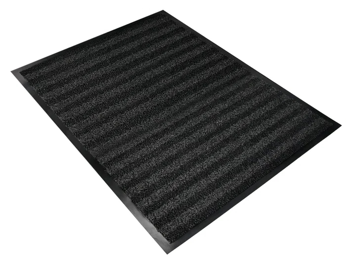 Q-connect Alfombra de Suelo Premium para Interiores Antideslizante, Fibra Polipropileno y Fieltro, Gris, 90x150 cm