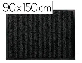 Q-connect Alfombra de Suelo Premium para Interiores Antideslizante, Fibra Polipropileno y Fieltro, Gris, 90x150 cm