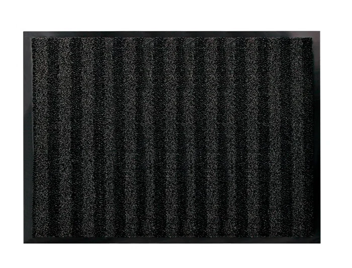 Q-connect Alfombra de Suelo Premium para Interiores Antideslizante, Fibra Polipropileno y Fieltro, Gris, 90x150 cm