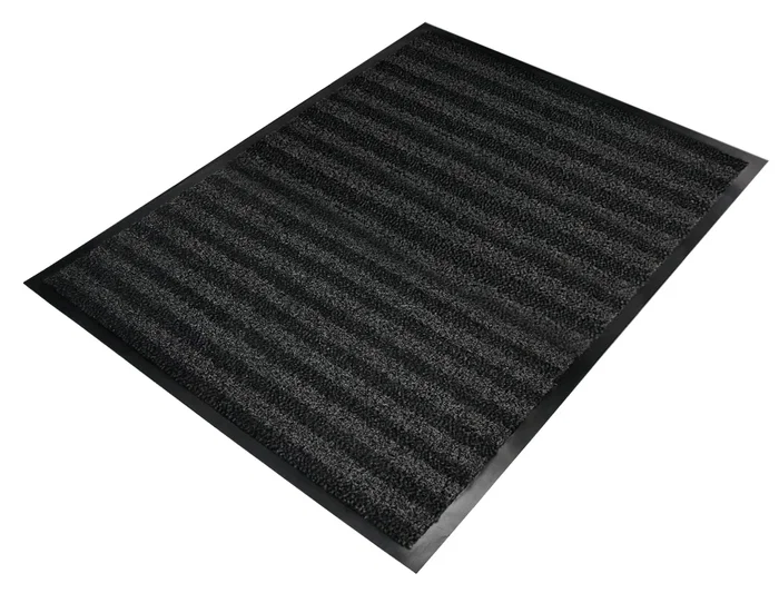 Q-connect Alfombra de Suelo Premium para Interiores Antideslizante, Fibra Polipropileno y Fieltro, Gris, 90x150 cm