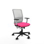 PIQUERAS Y CRESPO Silla de oficina Haches Rosa y Blanco con mecanismo Sincro/Traslack