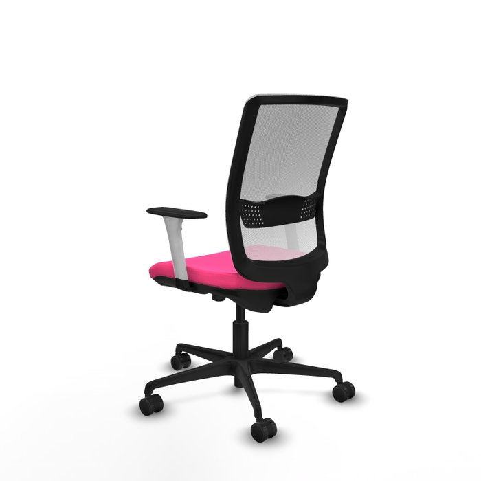 PIQUERAS Y CRESPO Silla de oficina Haches Rosa y Blanco con mecanismo Sincro/Traslack