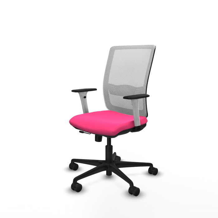 PIQUERAS Y CRESPO Silla de oficina Haches Rosa y Blanco con mecanismo Sincro/Traslack