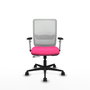 PIQUERAS Y CRESPO Silla de oficina Haches Rosa y Blanco con mecanismo Sincro/Traslack