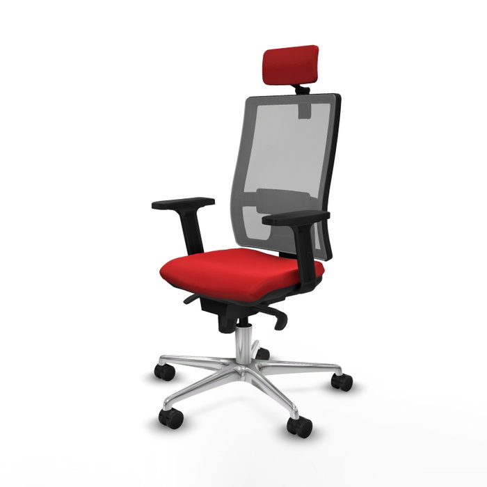 PIQUERAS Y CRESPO Silla de oficina Horna con mecanismo Sincro, Rojo y Gris PIQUERAS Y CRESPO Silla de oficina Horna con mecanismo Sincro, Rojo y Gris