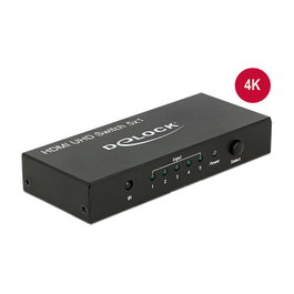 DeLOCK Switch HDMI 5 in 1 out 4K UHD 18 Gbit/s 3840 x 2160 Negro