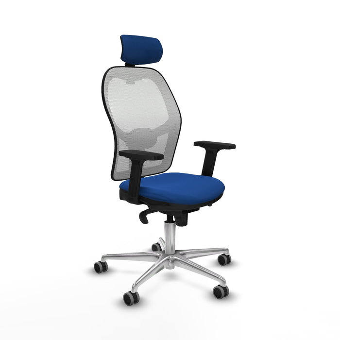 PIQUERAS Y CRESPO Silla de oficina Jorquera con mecanismo Sincro, Azul y Blanco PIQUERAS Y CRESPO Silla de oficina Jorquera con mecanismo Sincro, Azul y Blanco