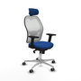 PIQUERAS Y CRESPO Silla de oficina Jorquera con mecanismo Sincro, Azul y Blanco